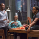 Don Cheadle as Marty Kaan, Glynn Turman as Jeremiah and Laranz Tate as Malcolm in House of Lies.